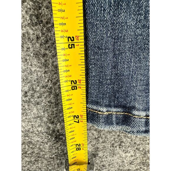 Ashley Mason Blue Floral Distressed Denim Skinny Jeans Junior's Size 1 - Picture 8 of 11